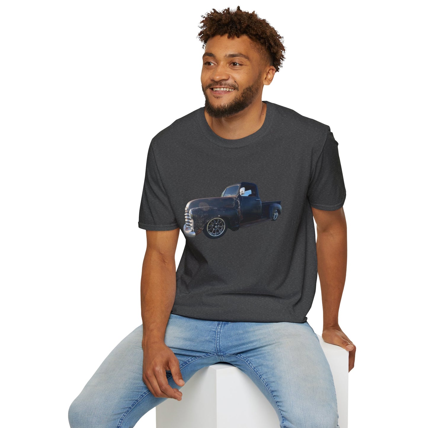 Vintage Lowered Black Pickup Truck T-Shirt