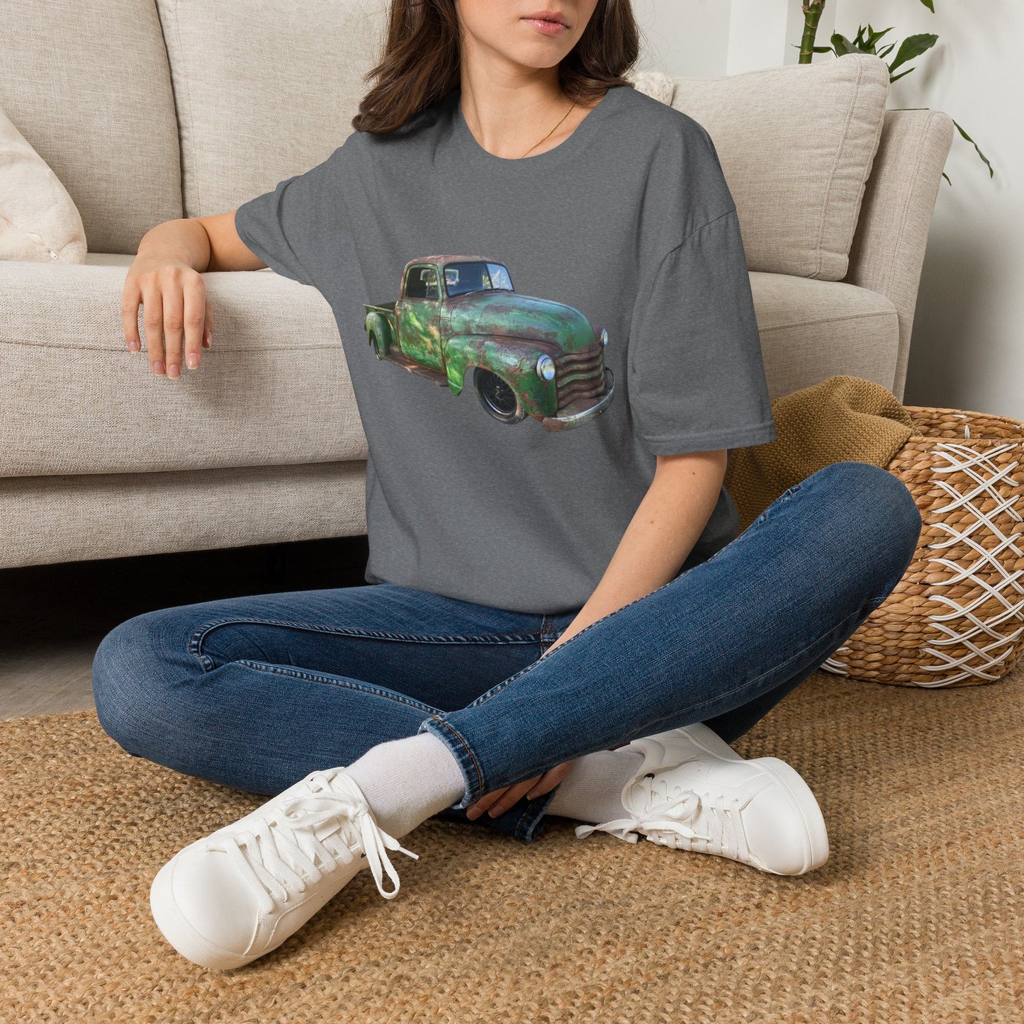 Green Lowered Vintage Pickup Truck T-Shirt