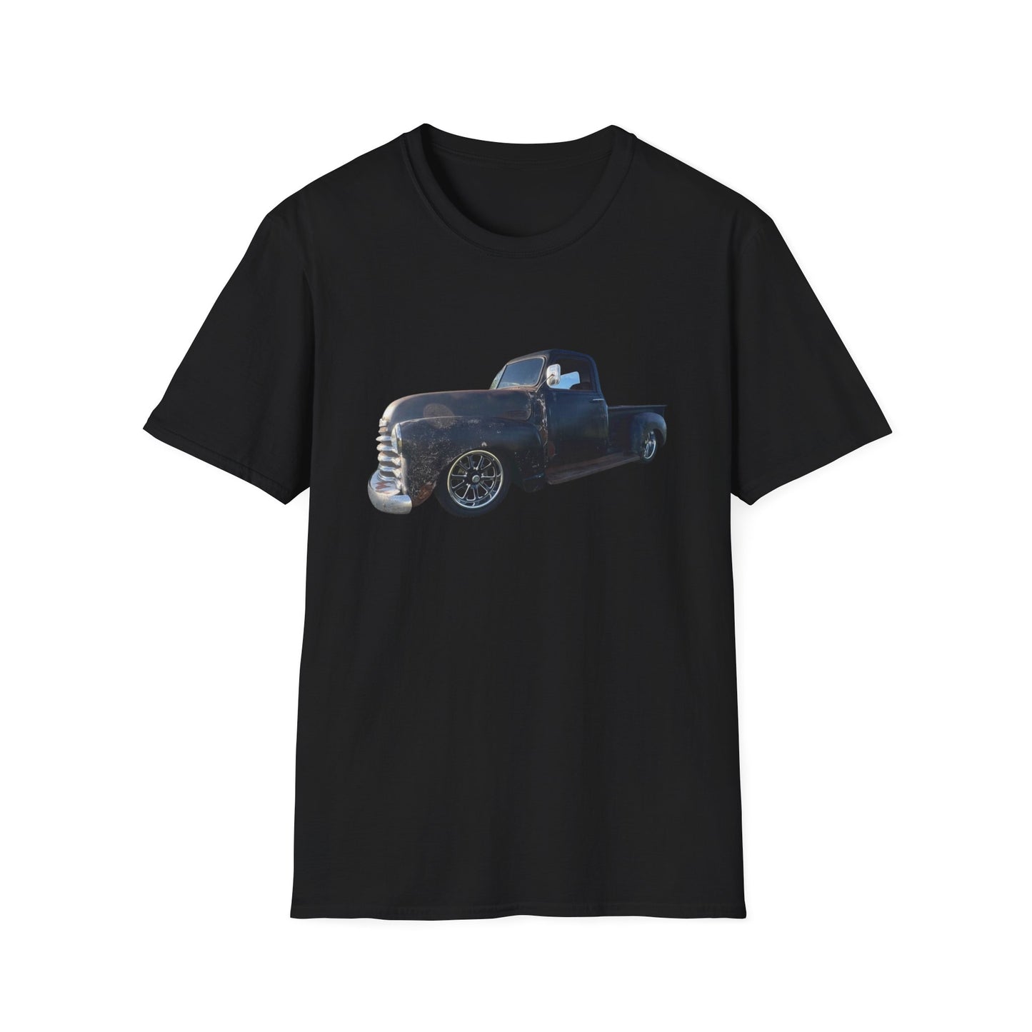 Vintage Lowered Black Pickup Truck T-Shirt