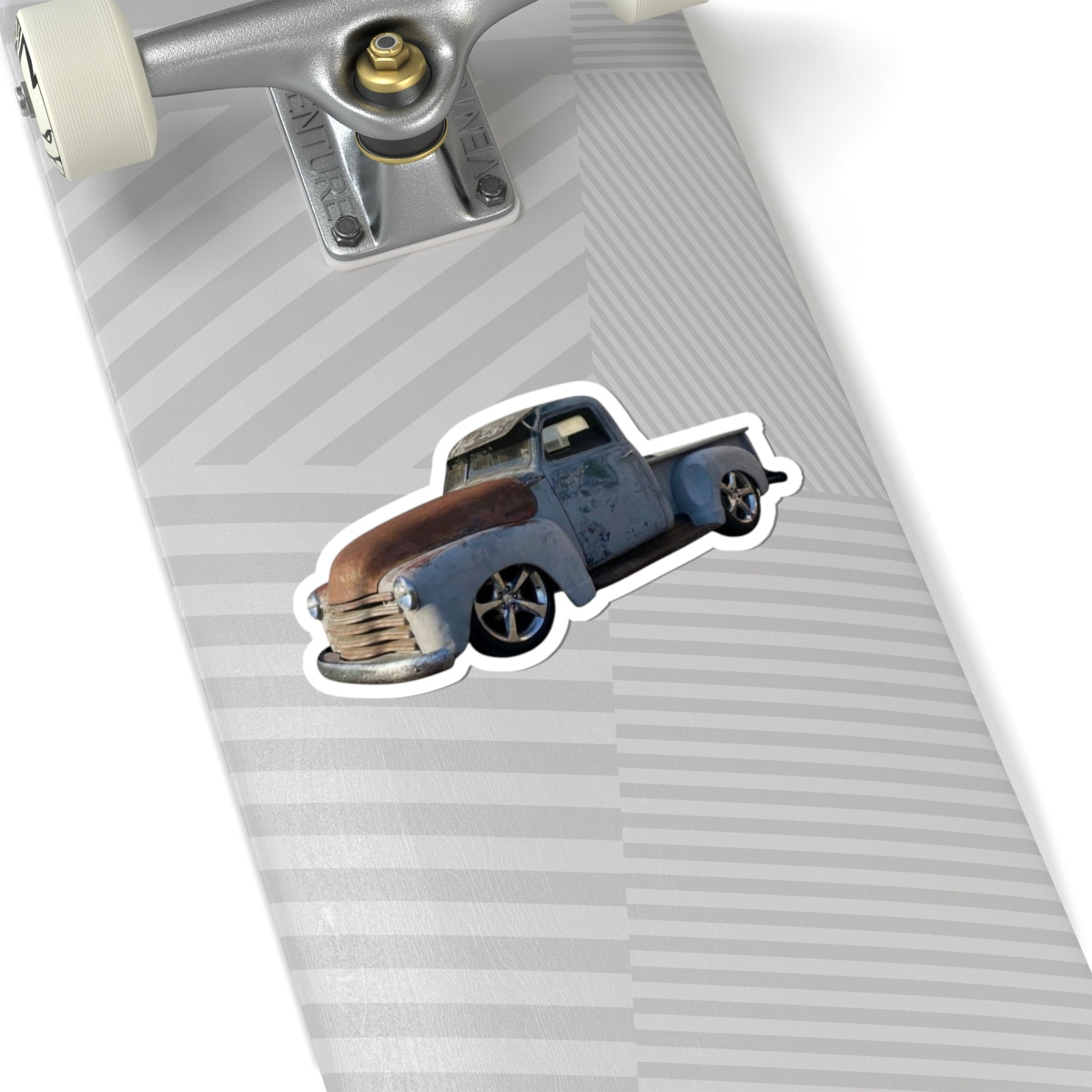 Classic Lowered Grey Pickup Truck Sticker