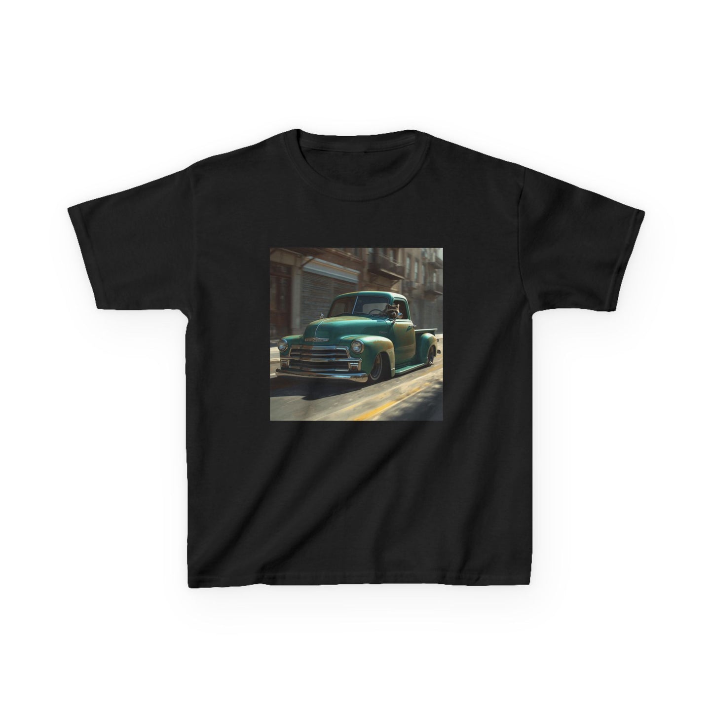 Vintage Green Pickup Truck Kids Tee
