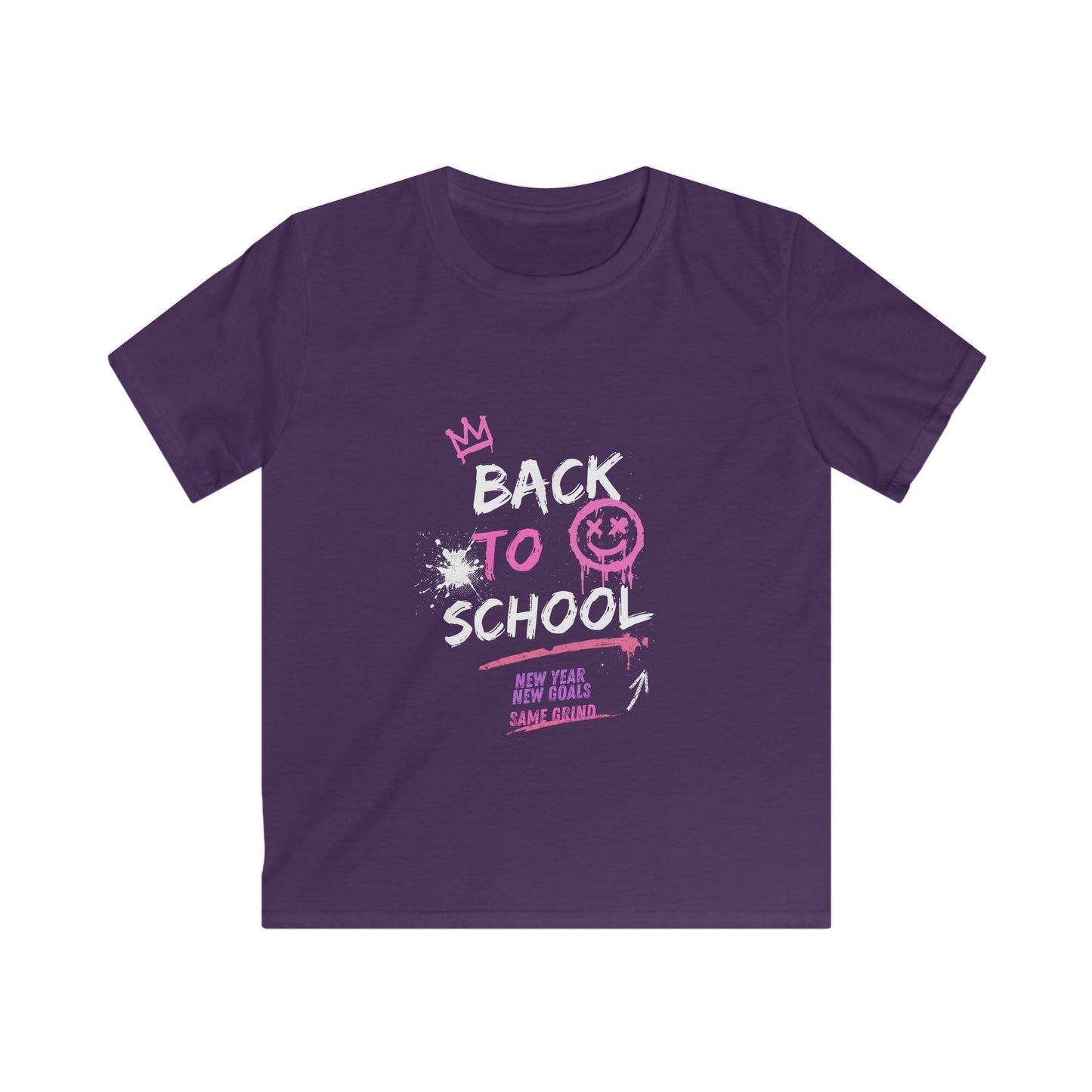 Back to School Kids Tee — Pink Graffiti Smile Design