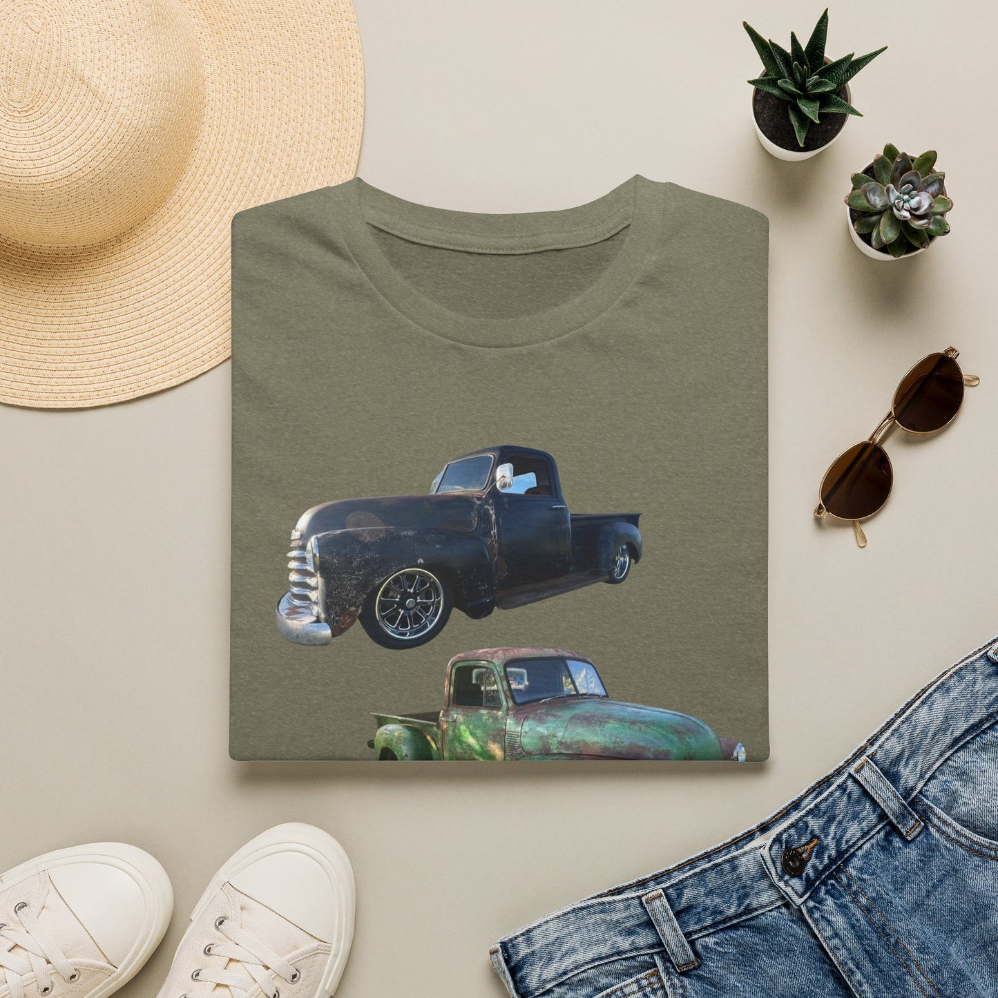 Vintage Lowered Pickup Truck trio T-Shirt
