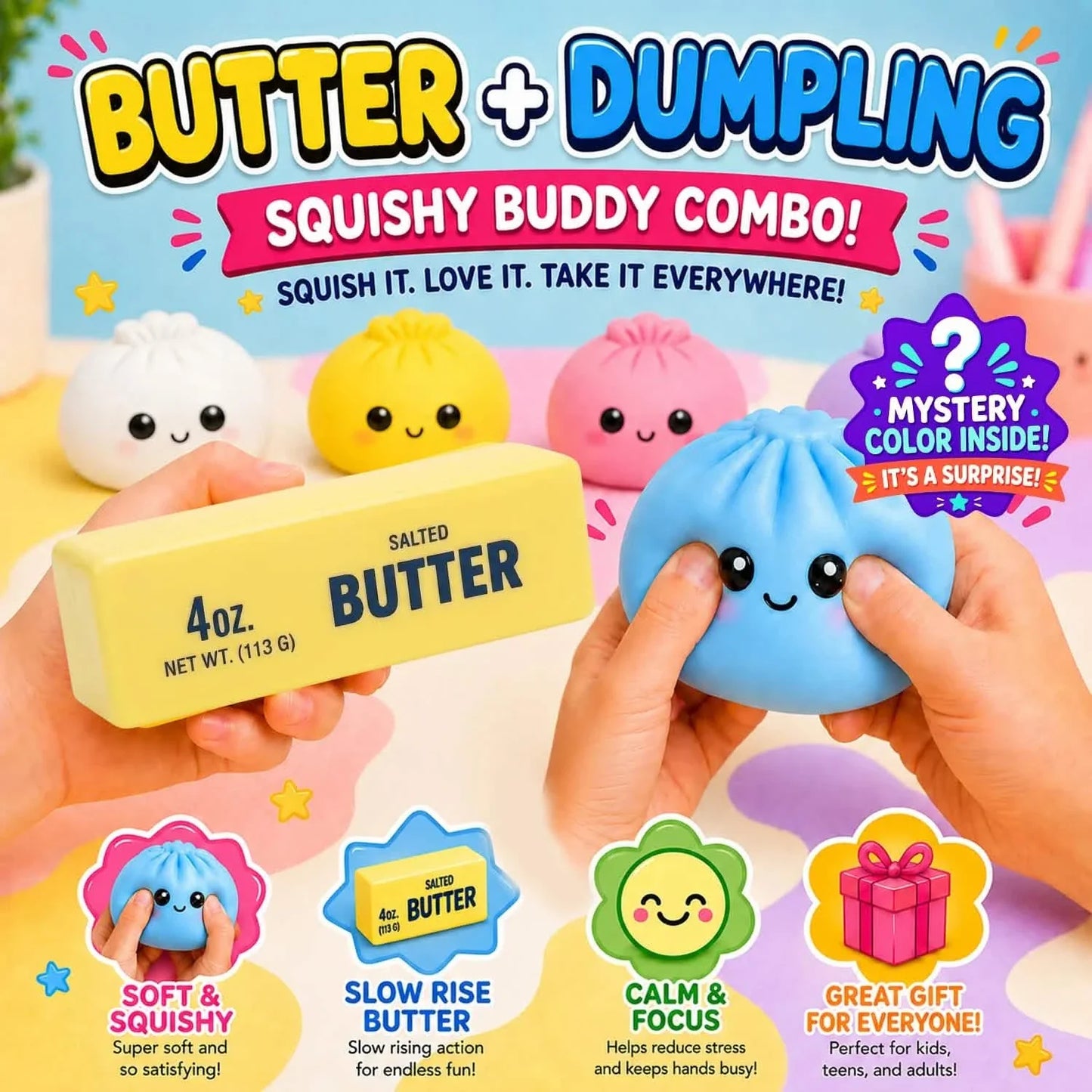 2-Pack: Squishy Bun & Butter Combo Pack