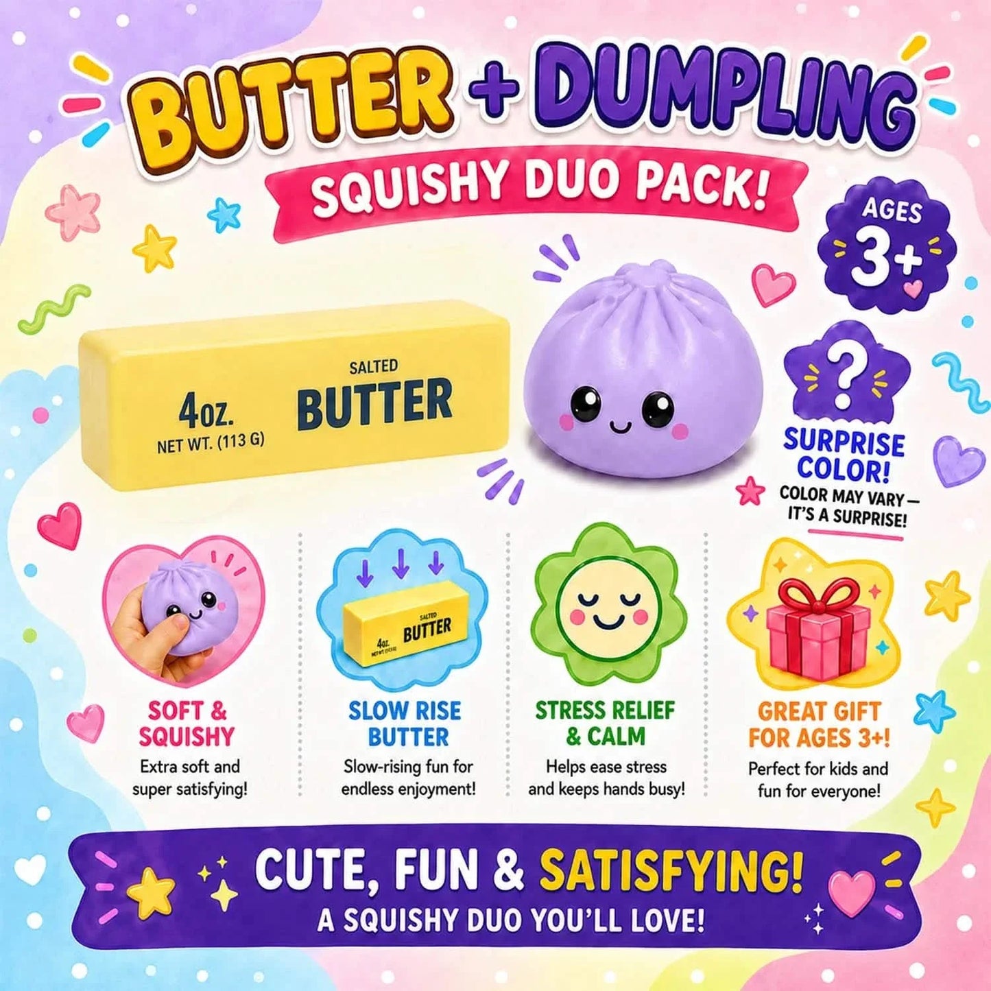 2-Pack: Squishy Bun & Butter Combo Pack